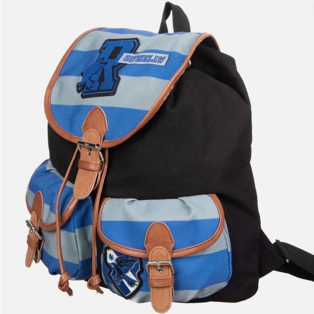 Harry Potter Ravenclaw Blue and Black Backpack with Brown Accents - Picture 2 of 9